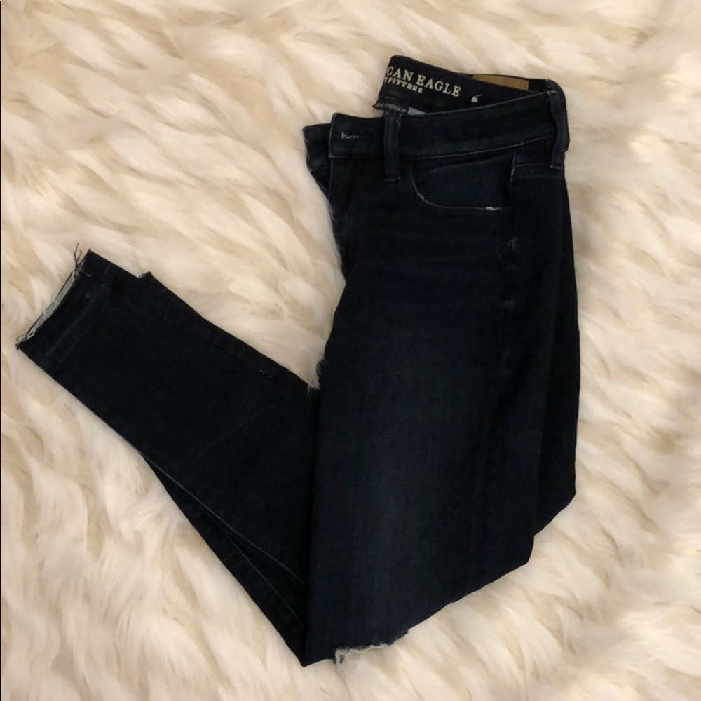 American eagle dark indigo super stretch jeans